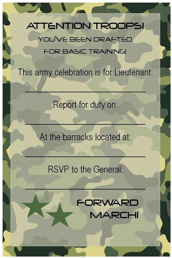 Free Printable Camo Birthday Invitations Free Printable Invitations Army Car Racing Swim Party