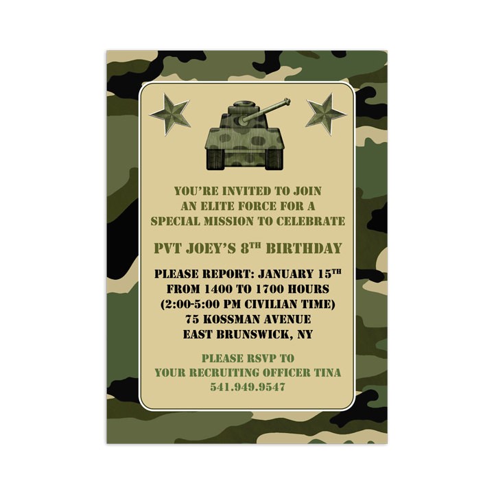 Free Printable Camo Birthday Invitations Printable Camouflage Invitation Template Instant Download