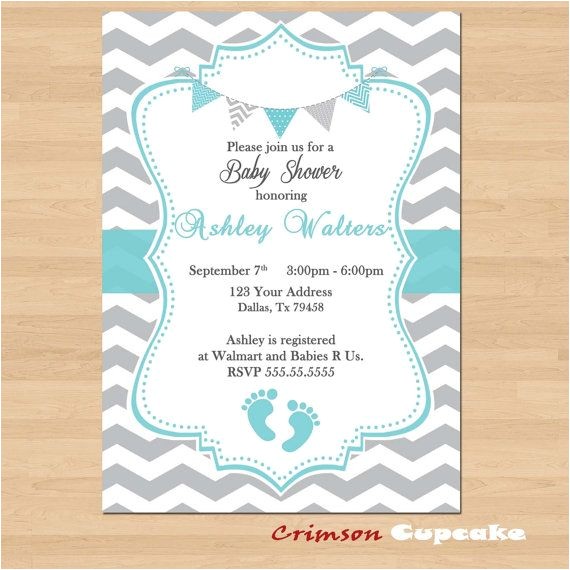 Free Printable Chevron Baby Shower Invitations Printable Baby Shower Blue Grey Chevron Birthday Party