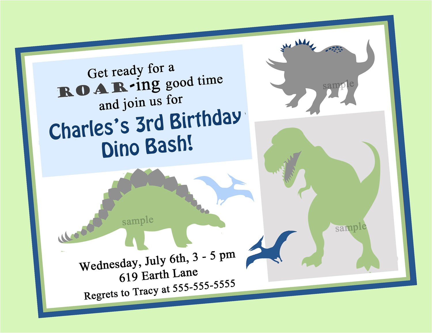 Free Printable Dinosaur Birthday Invitations Dinosaur Birthday Invitation Printable or Printed with Free