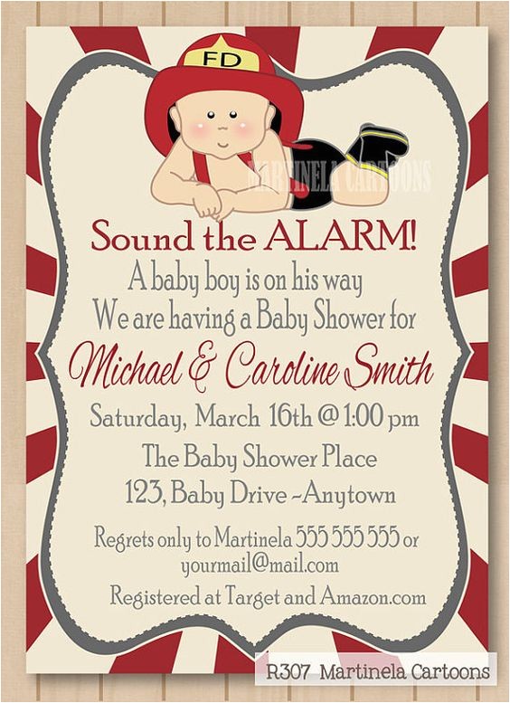 Free Printable Firefighter Baby Shower Invitations Firefighter Baby Shower Invitation First Birthday