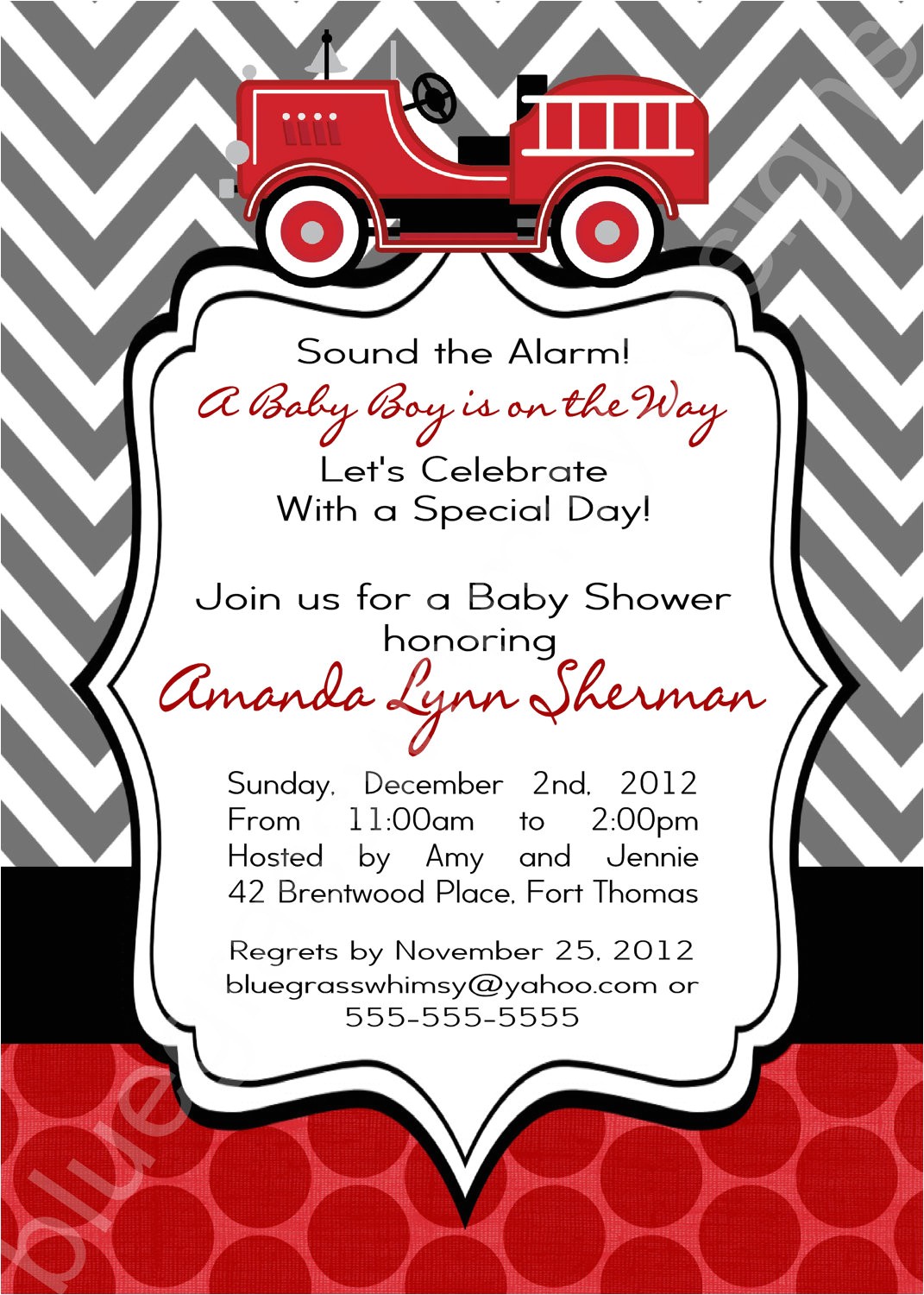 Free Printable Firefighter Baby Shower Invitations Firetruck Baby Shower Invitation for A Baby Boy Red Black