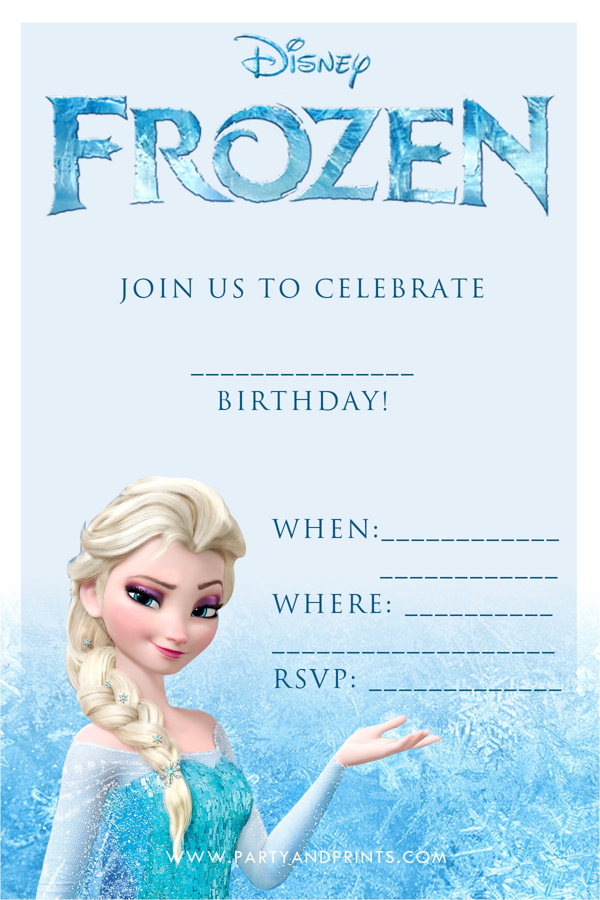 Free Printable Frozen Birthday Invitations 20 Frozen Birthday Party Ideas