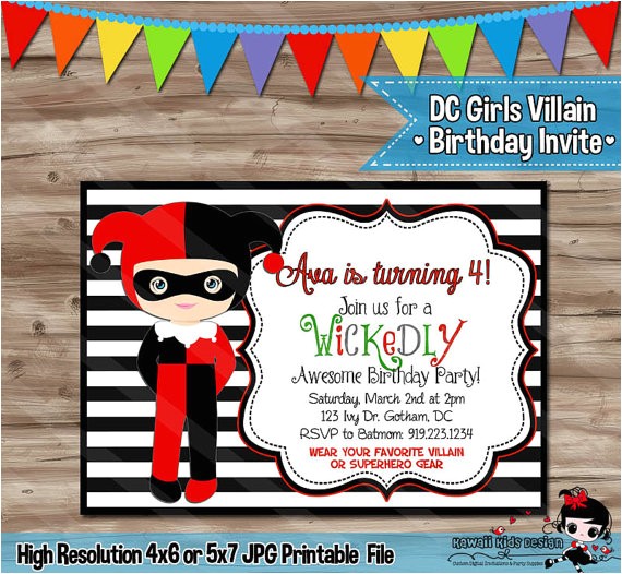 Free Printable Harley Quinn Birthday Invitations Dc Villain Girls Birthday Invitation Harley Quinn Invite Free Printable Harley Quinn Birthday Invitations Dc Villain Girls Birthday Invitation Harley Quinn Invite