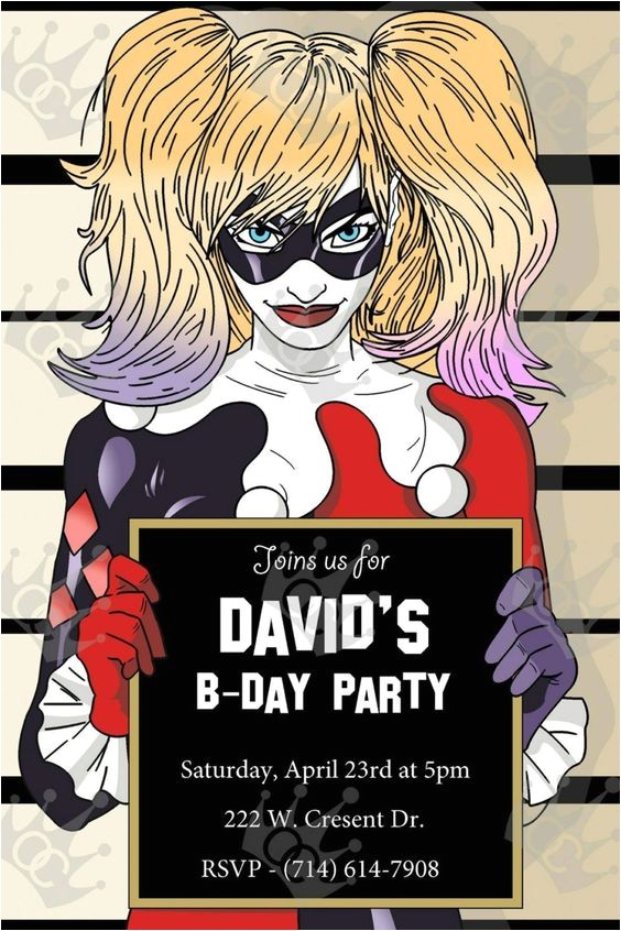 Free Printable Harley Quinn Birthday Invitations Harley Quinn Custom Digital Printable Birthday Party Free Printable Harley Quinn Birthday Invitations Harley Quinn Custom Digital Printable Birthday Party