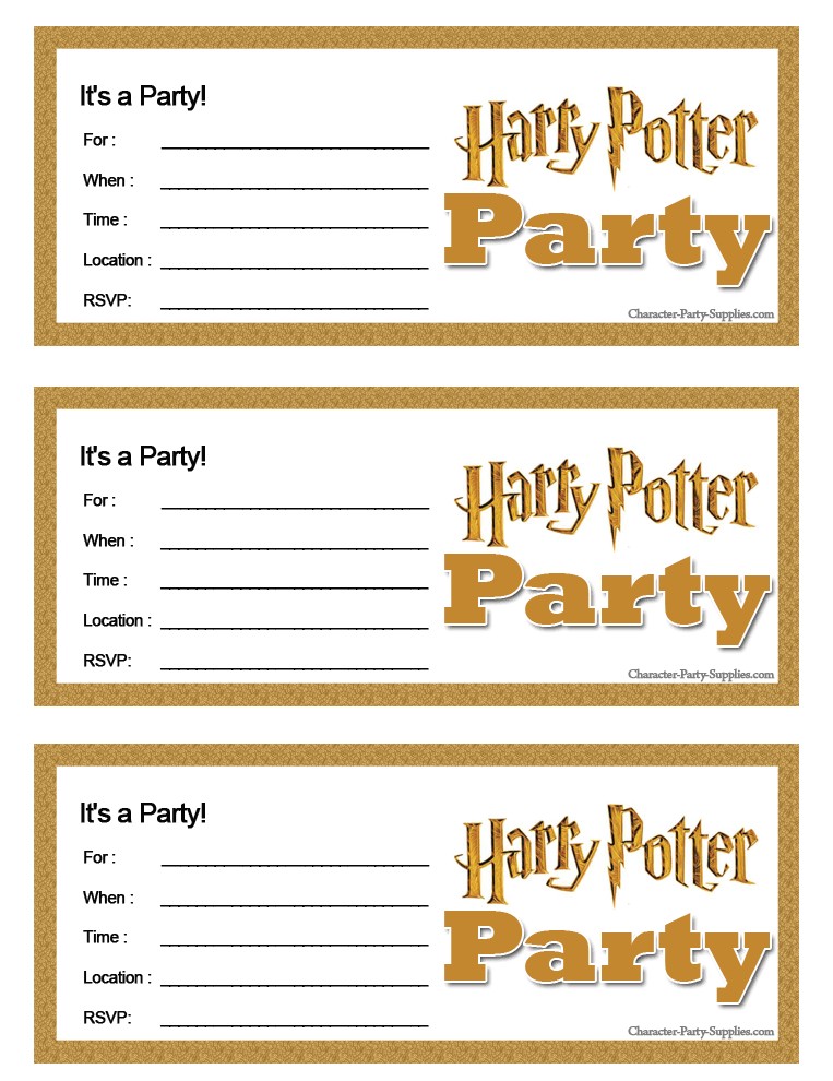 Free Printable Harry Potter Birthday Invitations 9 Best Images Of Harry Potter Invitation Printables Free