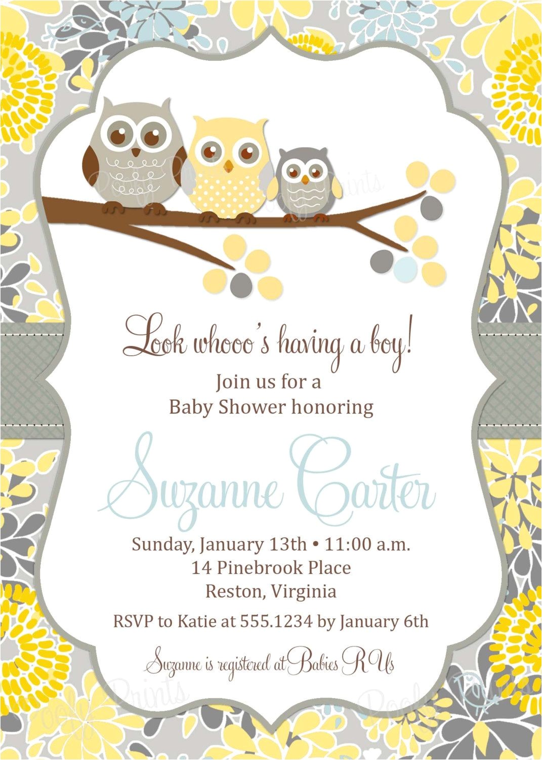 Free Printable Invitations Baby Shower Owl Baby Boy Shower Invitation Printable Baby Shower