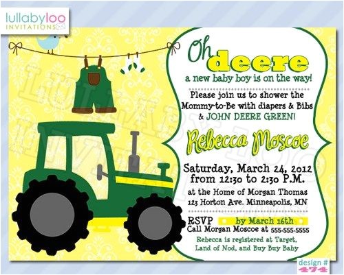 Free Printable John Deere Baby Shower Invitations Tractor Baby Shower Invitations 474