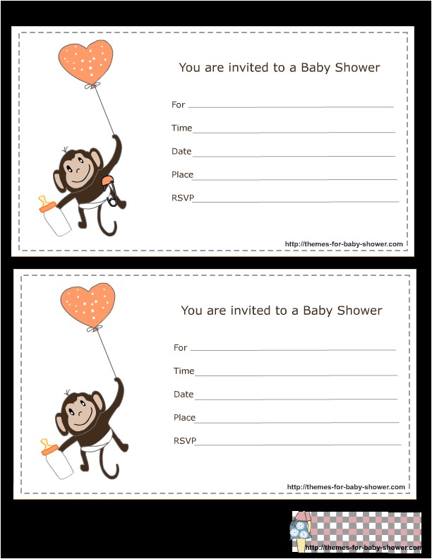 Free Printable Monkey Girl Baby Shower Invitations 5 Free Printable Monkey Baby Shower Invitations
