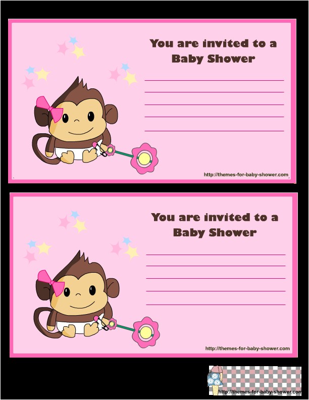 Free Printable Monkey Girl Baby Shower Invitations 5 Free Printable Monkey Baby Shower Invitations Party Xyz