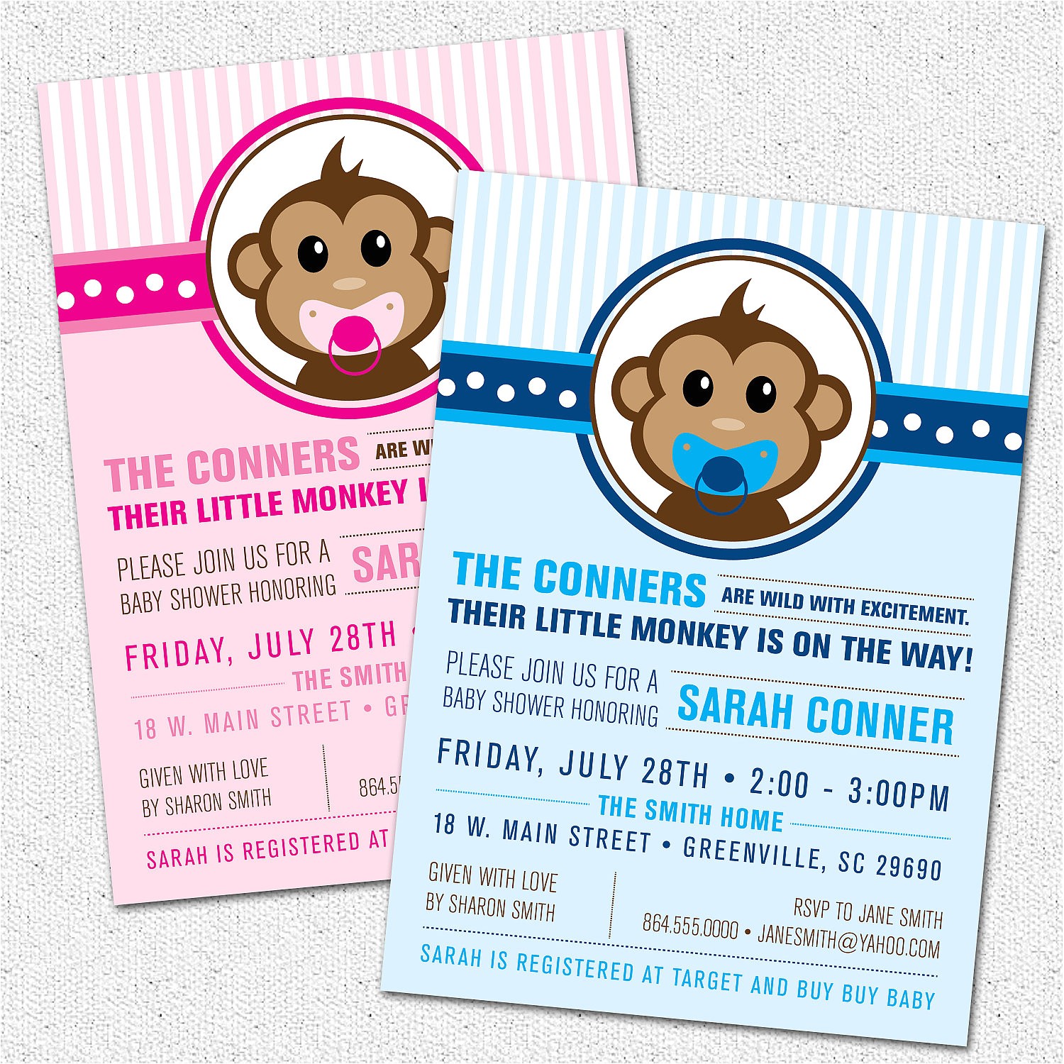 Free Printable Monkey Girl Baby Shower Invitations Free Printable Monkey Baby Shower Invitations