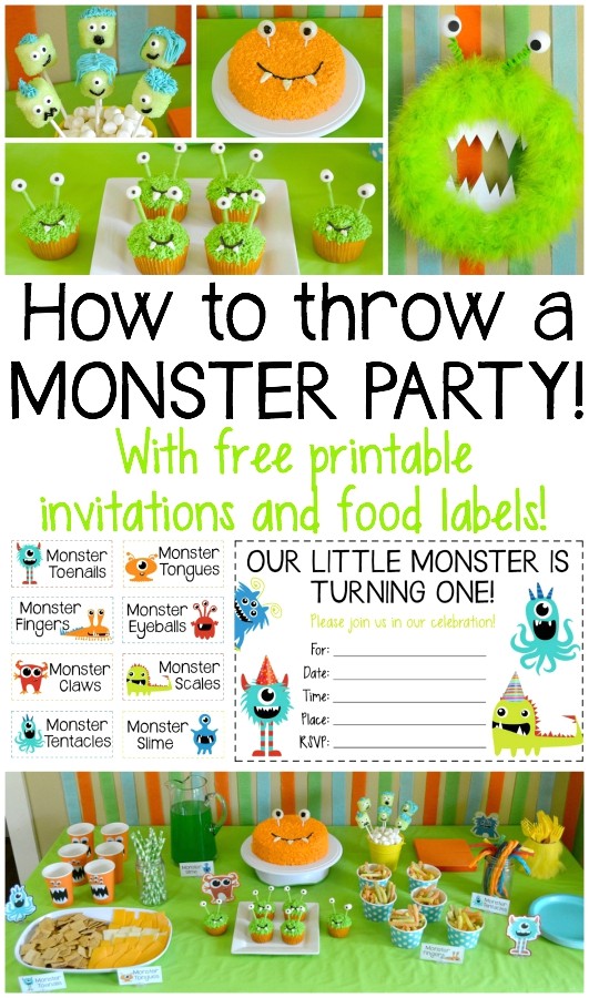 Free Printable Monster Birthday Invitations How to Throw A Monster Party Free Printable Invites and