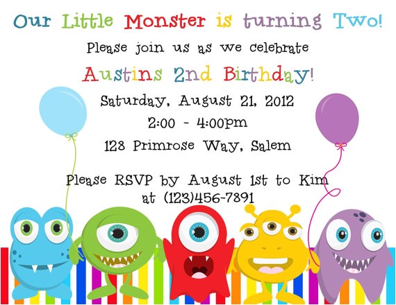 Free Printable Monster Birthday Invitations Little Monster Birthday Invitation Printable File On Luulla