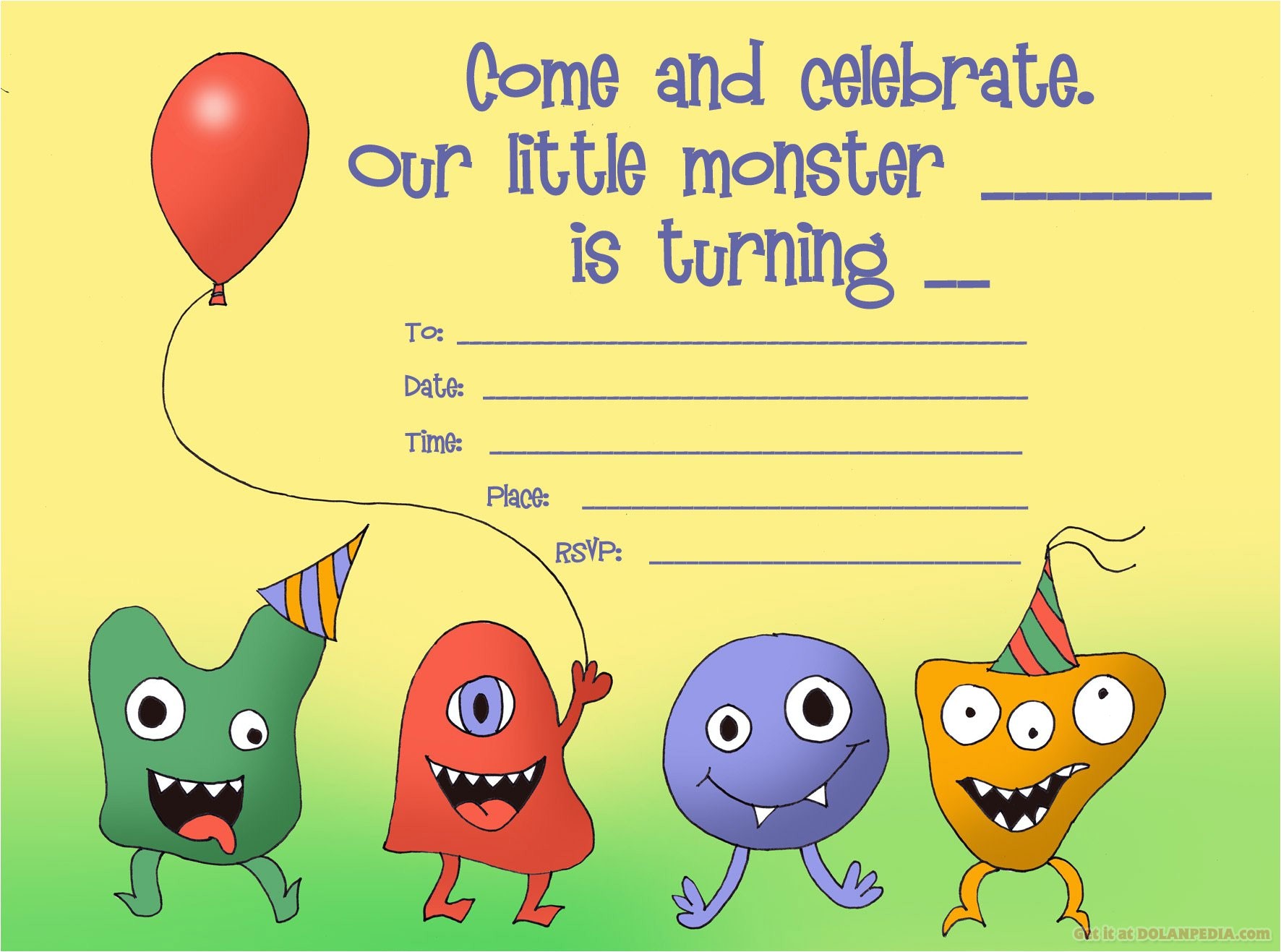 Free Printable Monster Birthday Invitations Little Monsters Birthday Invitation Template