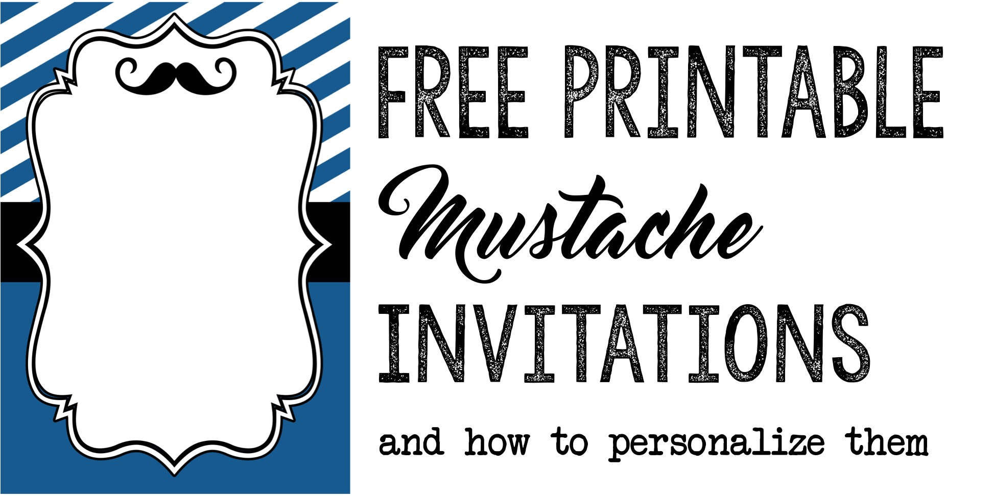 Free Printable Mustache Birthday Invitations Party Invitation Templates Free Printables Paper Trail