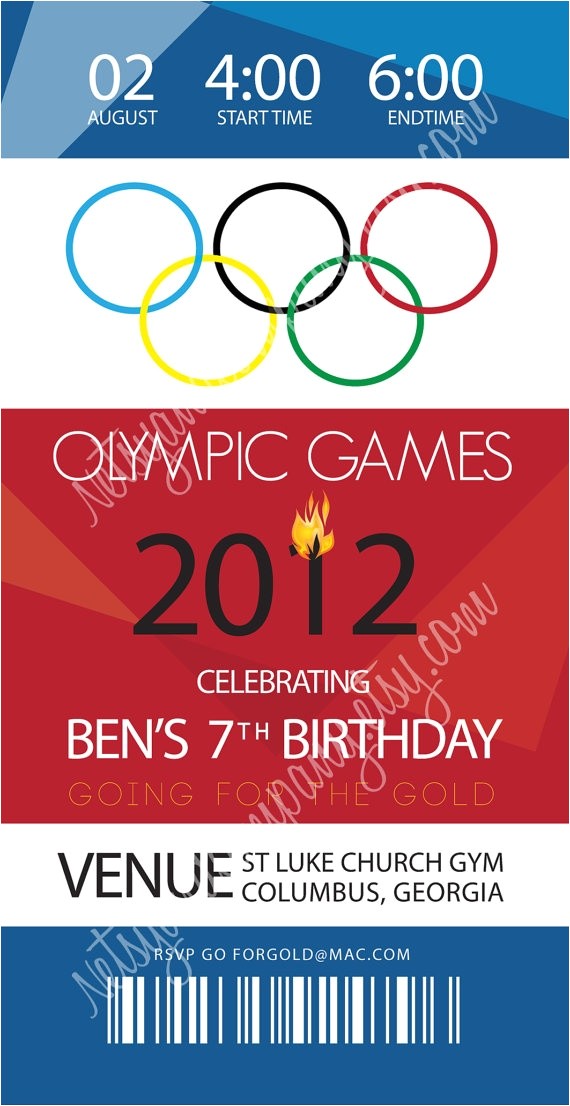 Free Printable Olympic Birthday Party Invitations Olympic Birthday Invitation by Netsyand Pany On Etsy