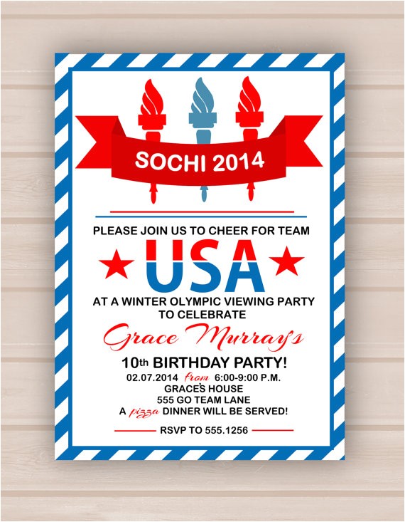 Free Printable Olympic Birthday Party Invitations Printable Olympic Party Invitation by Madeline Lewis