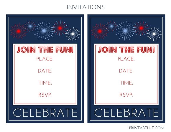 Free Printable Patriotic Birthday Invitations Free Patriotic Party Printables From Printabelle