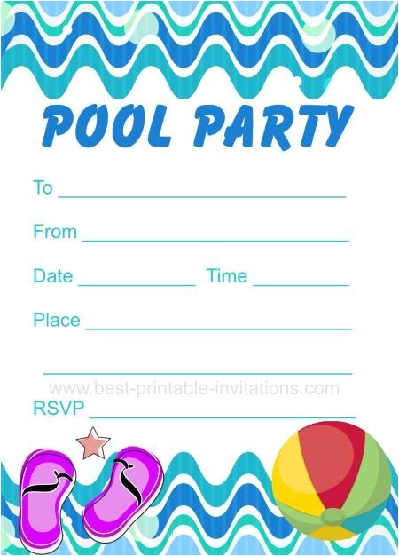 Free Printable Pool Party Birthday Invitations Pool Party Invitation Free Printable Party Invites From