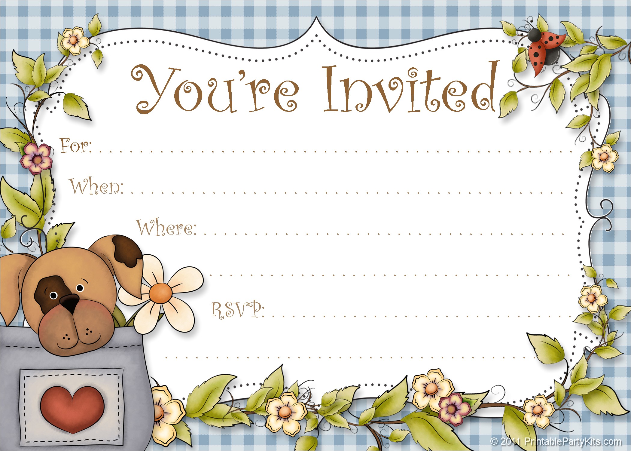 Free Printable Puppy Birthday Invitations Free Printable Boys Birthday Party Invitations Hubpages