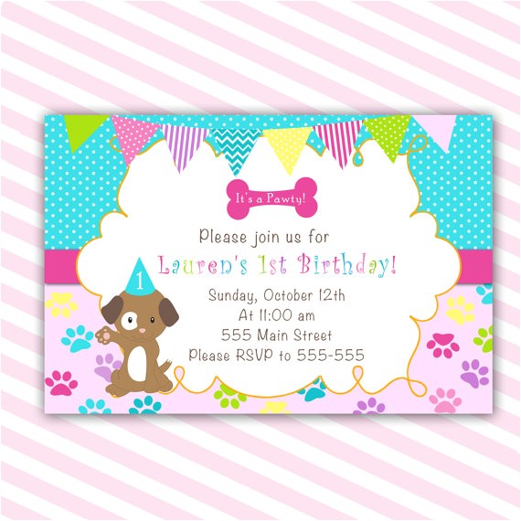 Free Printable Puppy Birthday Invitations Puppy Birthday Invitation Printable Personalized by Pinkthecat