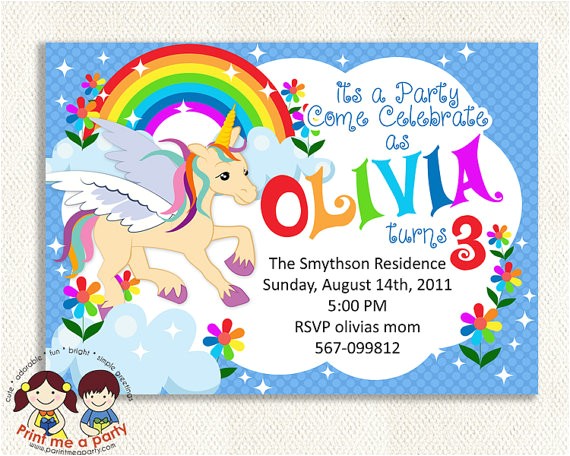 Free Printable Rainbow Unicorn Birthday Invitations 9 Best Of Free Printable Unicorn Invitations