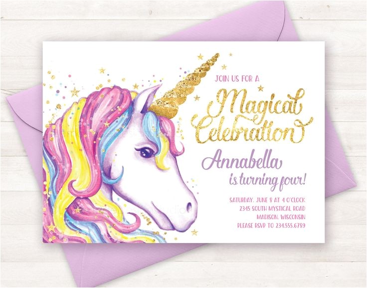 Free Printable Rainbow Unicorn Birthday Invitations Best 25 Unicorn Birthday Invitations Ideas On Pinterest