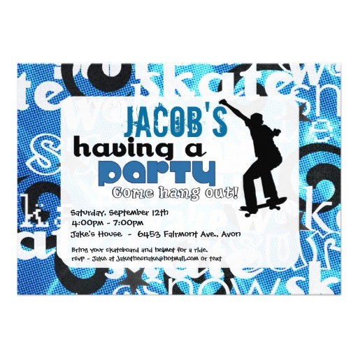 Free Printable Skateboard Birthday Party Invitations Skateboard Party Invitation 5 Quot X 7 Quot Invitation Card Zazzle