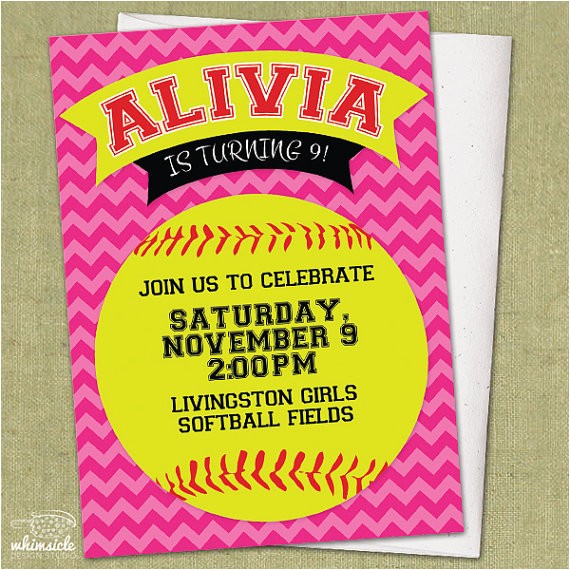 Free Printable softball Birthday Invitations Chevron softball Invitation Diy Printable Birthday Party