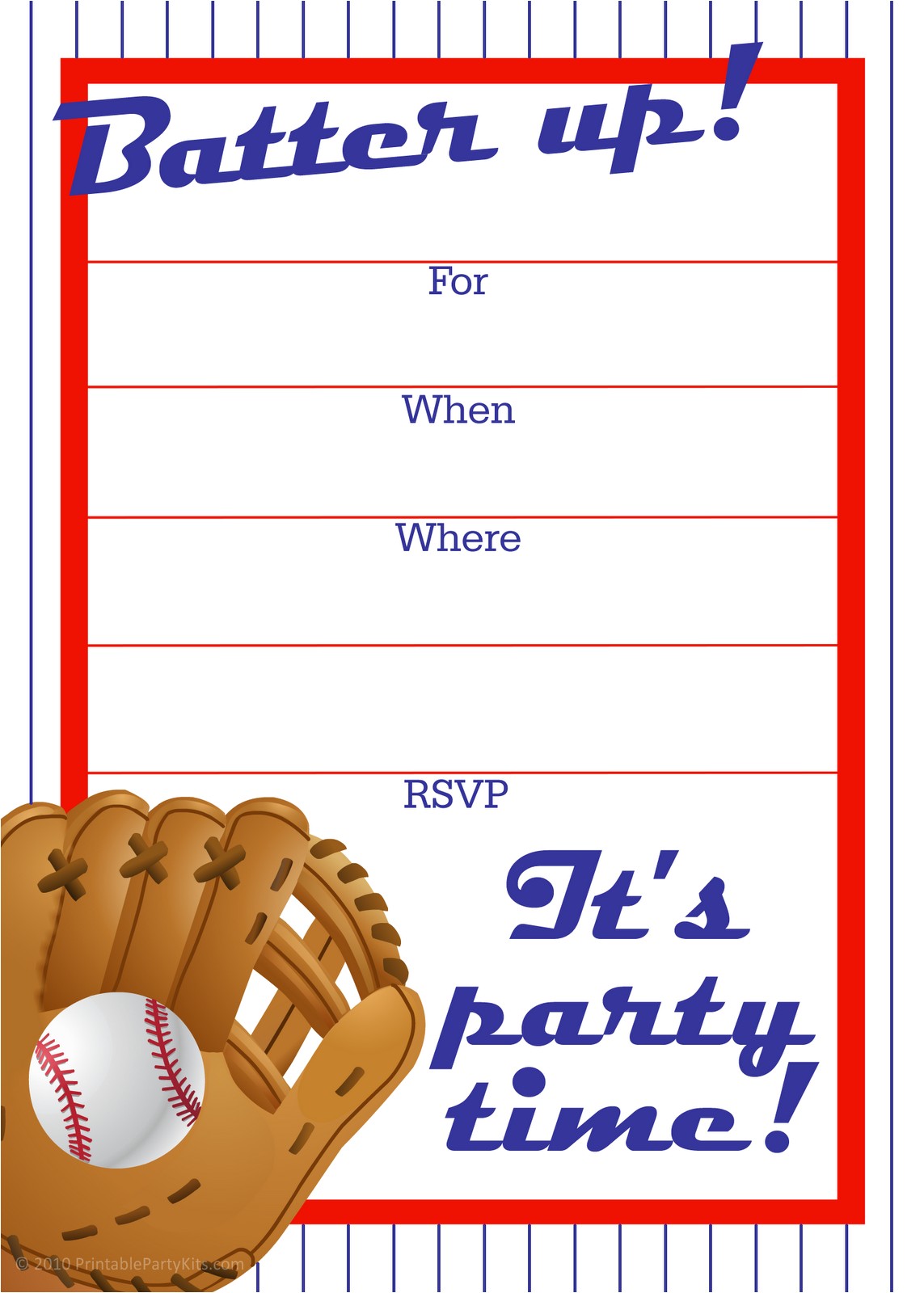 Free Printable softball Birthday Invitations Free Printable Party Invitations Free Baseball Birthday