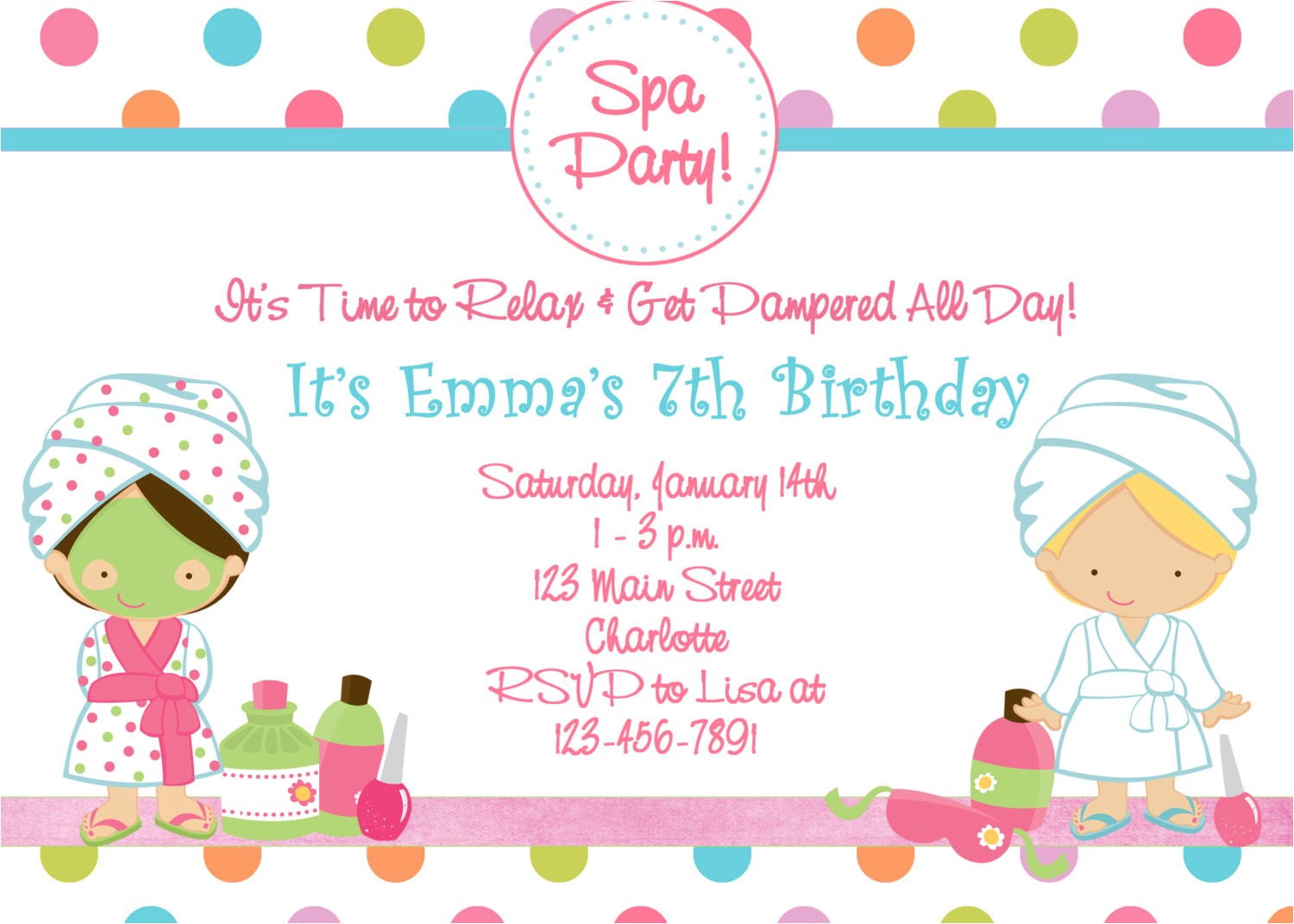 Free Printable Spa Birthday Invitations Free Printable Spa Birthday Party Invitations Pool