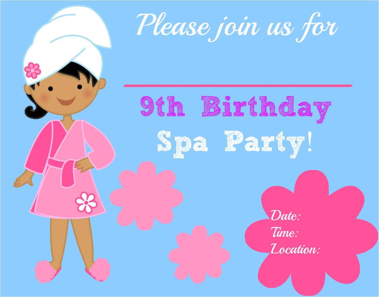Free Printable Spa Birthday Invitations Spa Birthday Party Invitations Free Printable Pool