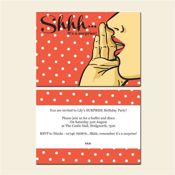 Free Printable Surprise Birthday Party Invitations Templates Free Printable 50th Surprise Party Invitations