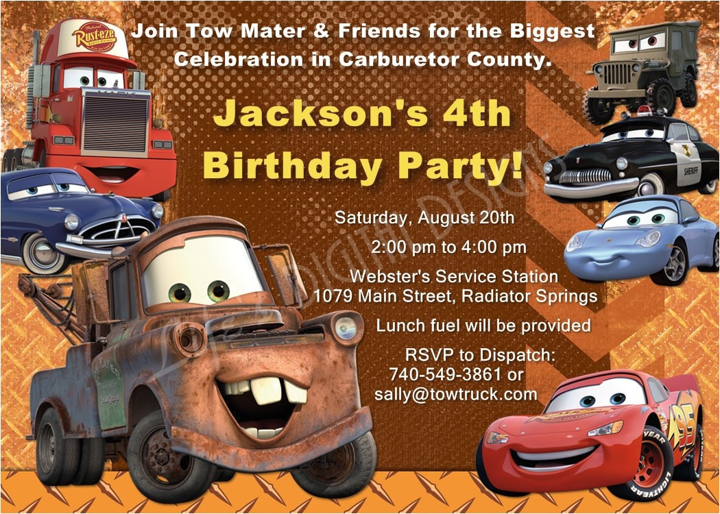 Free Printable tow Mater Birthday Invitations Cars Birthday Invitation Mater Invitations Disney Cars Free Printable tow Mater Birthday Invitations Cars Birthday Invitation Mater Invitations Disney Cars