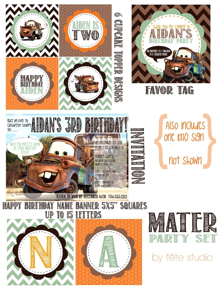 Free Printable tow Mater Birthday Invitations Disney 39 S Cars Mater Invitation and Printable Party 35 00 Free Printable tow Mater Birthday Invitations Disney 39 S Cars Mater Invitation and Printable Party 35 00