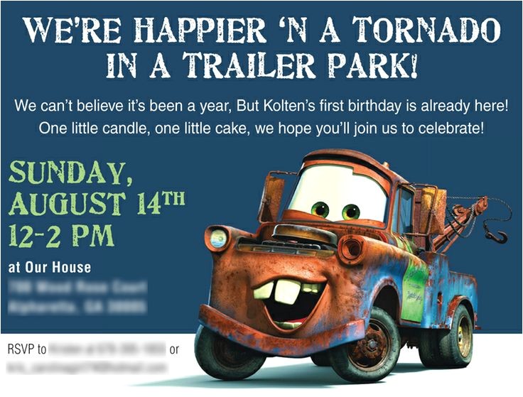 Free Printable tow Mater Birthday Invitations tow Mater Birthday Invitation 1st Birthday Ideas Free Printable tow Mater Birthday Invitations tow Mater Birthday Invitation 1st Birthday Ideas