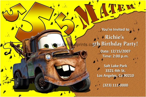 Free Printable tow Mater Birthday Invitations tow Mater Printable Invitation Online Party Invitations Free Printable tow Mater Birthday Invitations tow Mater Printable Invitation Online Party Invitations