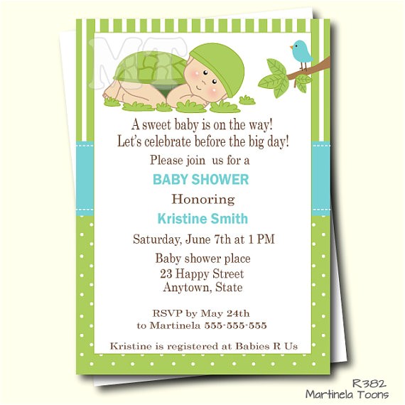 Free Printable Turtle Baby Shower Invitations Green Turtle Baby Shower Invitation Turtle Baby Shower