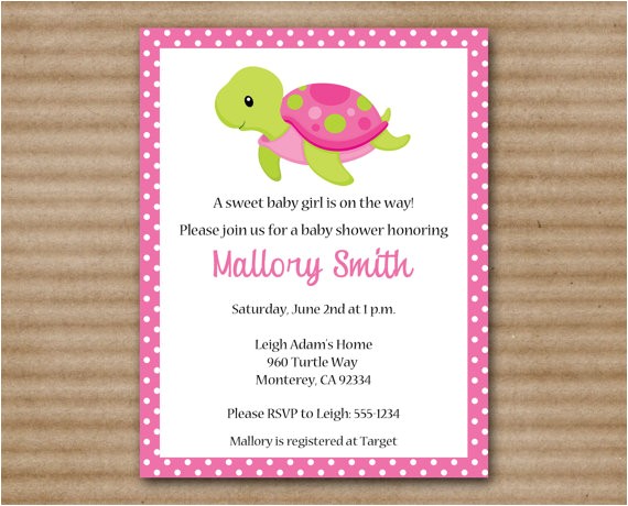 Free Printable Turtle Baby Shower Invitations Printable Sea Turtle Baby Shower Invitation by