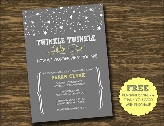 Free Printable Twinkle Twinkle Little Star Baby Shower Invitations Twinkle Twinkle Little Star Baby Shower Invitation by