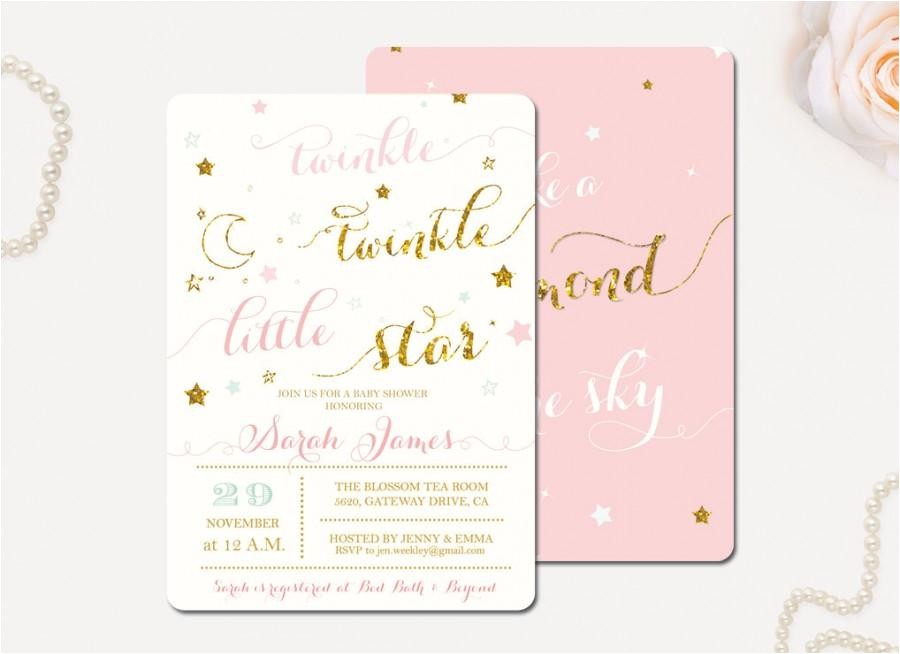 Free Printable Twinkle Twinkle Little Star Baby Shower Invitations Twinkle Twinkle Little Star Baby Shower Invitation Star
