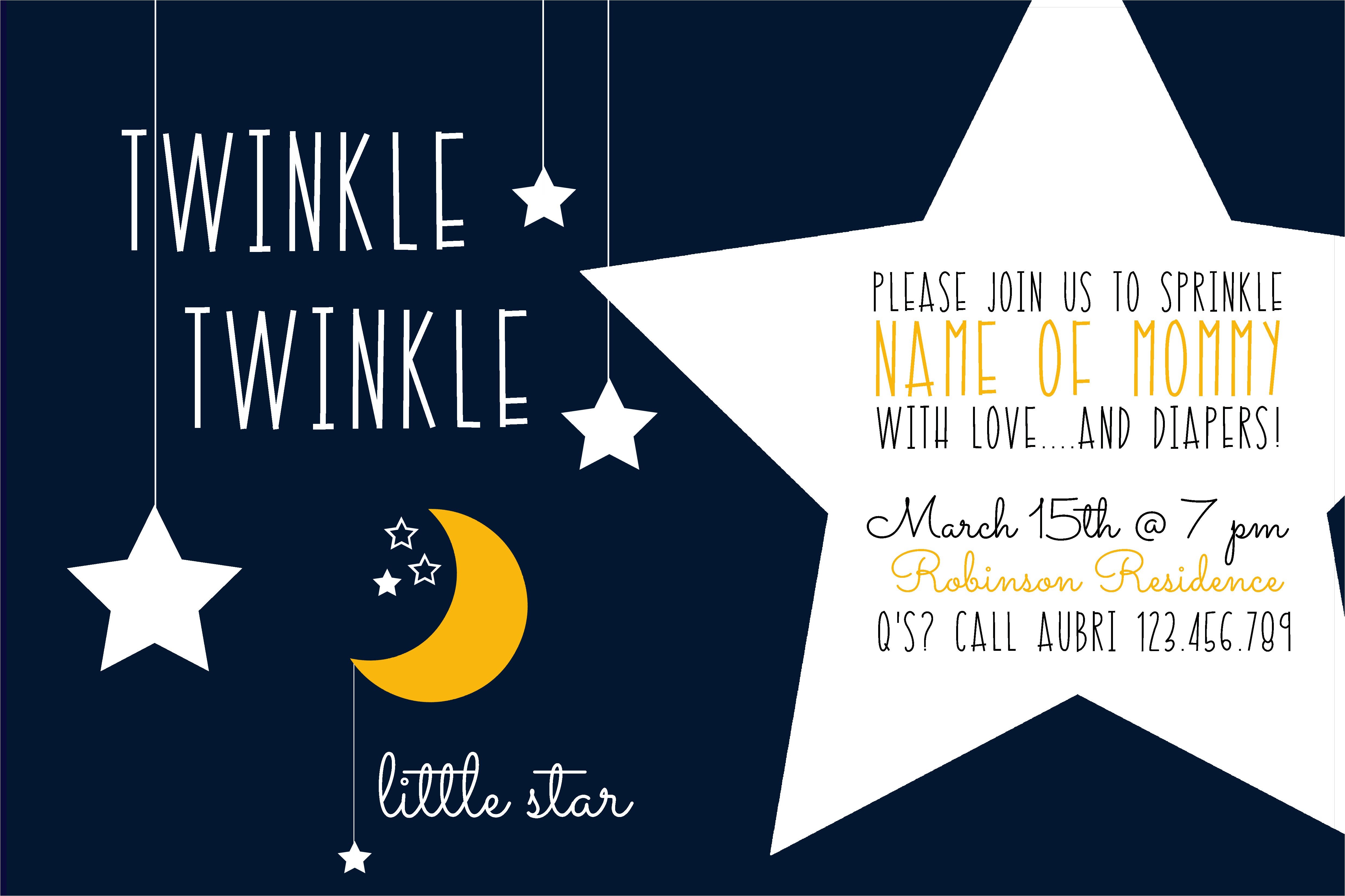 Free Printable Twinkle Twinkle Little Star Baby Shower Invitations Twinkle Twinkle Little Star Baby Shower the Diy Lighthouse