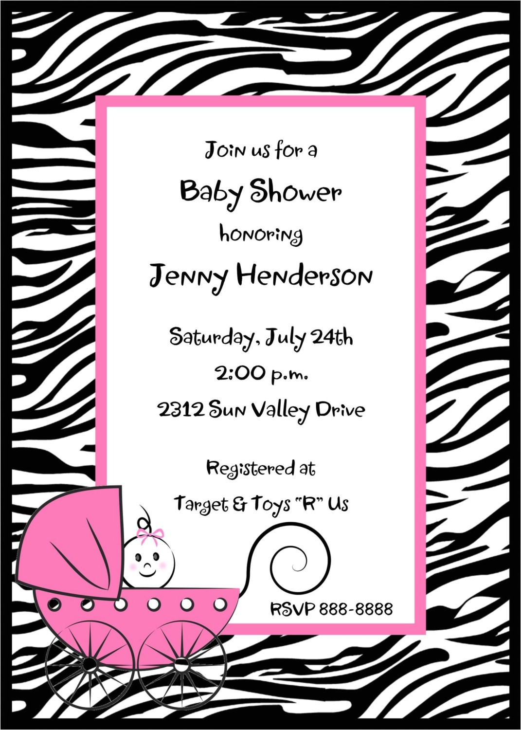 Free Printable Zebra Print Baby Shower Invitations Baby Shower Invitations Zebra Print Baby Shower