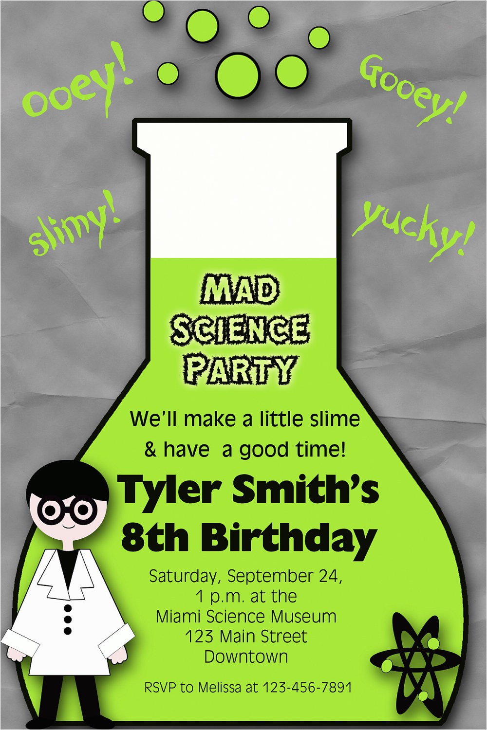 Free Science Birthday Party Invitation Templates Mad Scientist Party Invitation