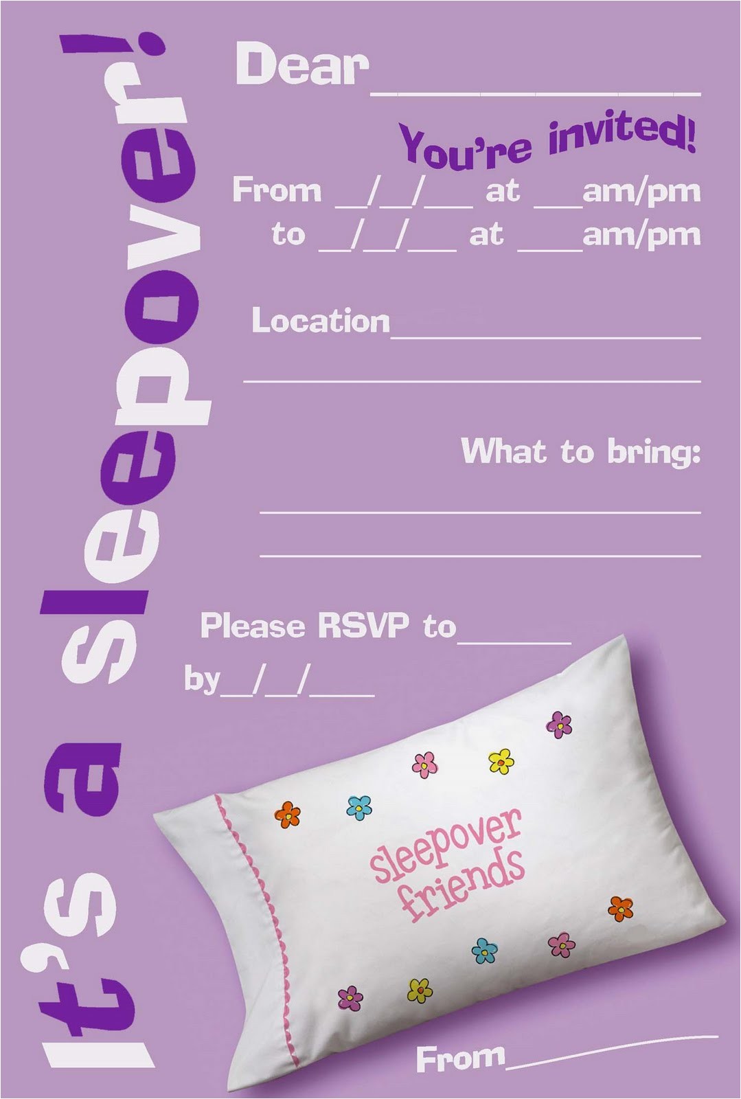 Free Slumber Party Invitations Hello Kitty Coloring Pages