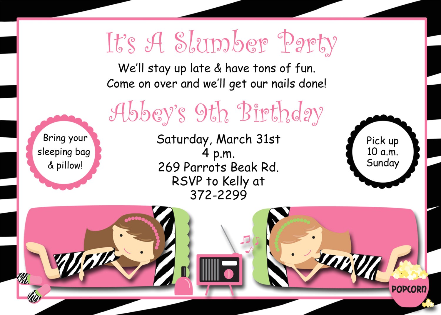 Free Slumber Party Invitations Slumber Party Birthday Invitation Pajama Party Sleepover