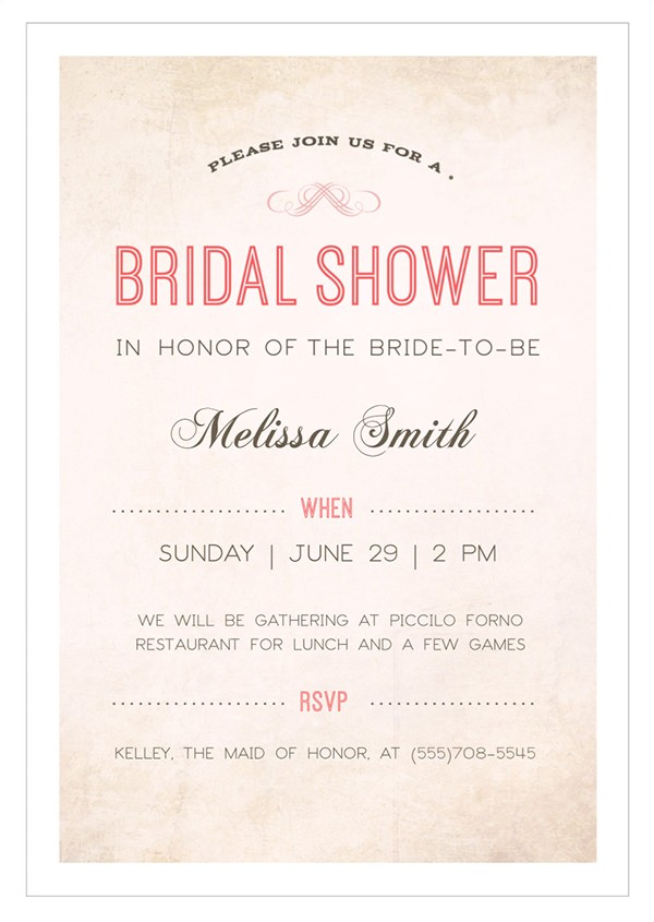 Free Template for Bridal Shower Invitations 30 Best Bridal Shower Invitation Templates