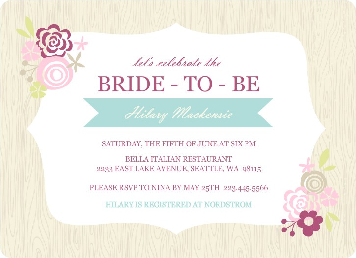 Free Template for Bridal Shower Invitations Bridal Shower Invitations Etiquette Template