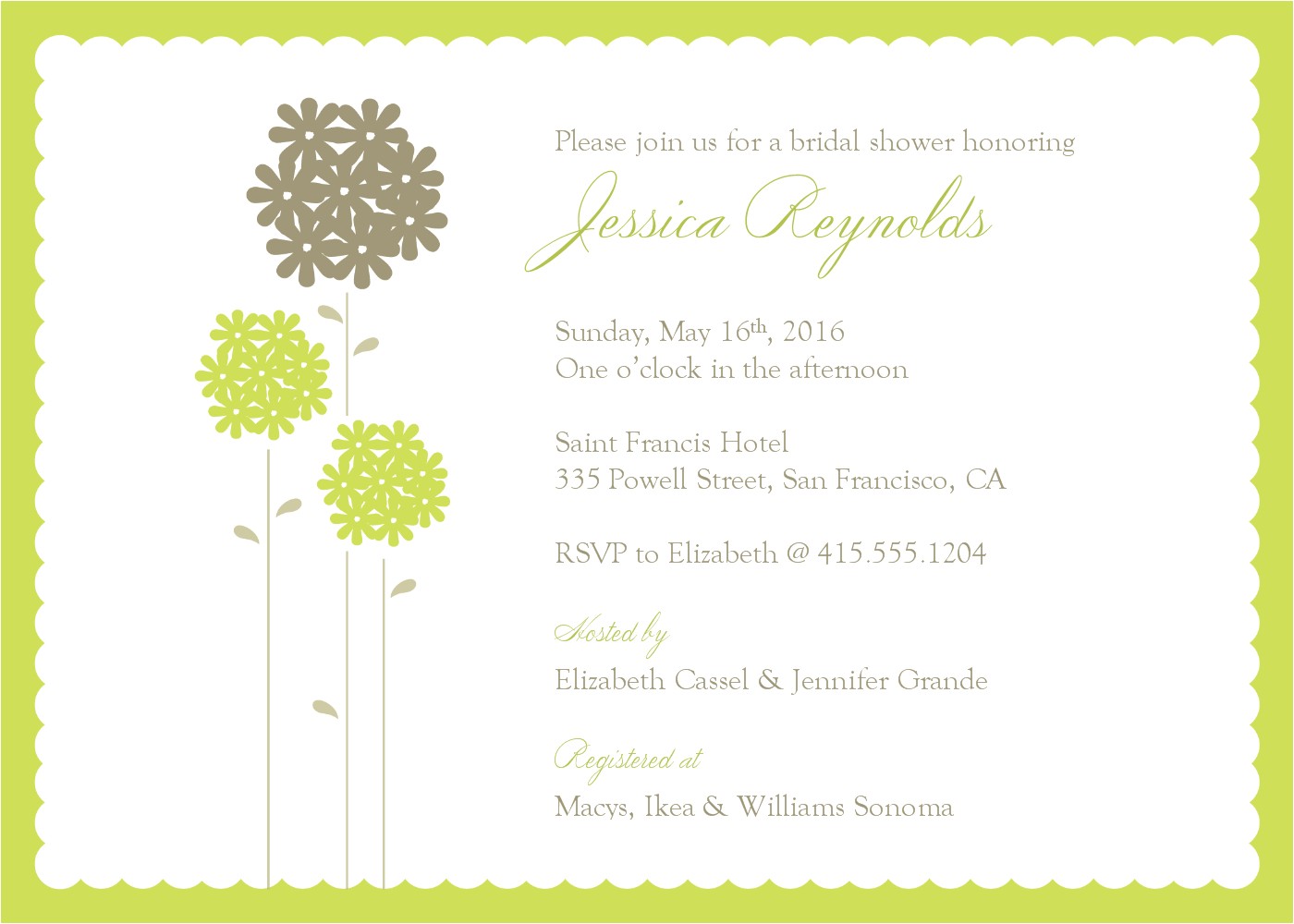 Free Template for Bridal Shower Invitations Wedding Shower Invite Template