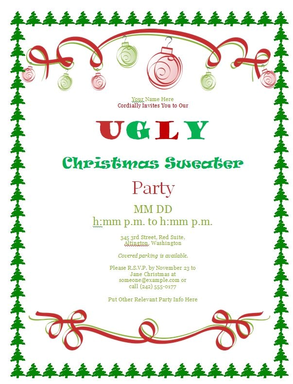 Free Ugly Sweater Party Invites Ugly Christmas Sweater Party Invitations Free Downloads
